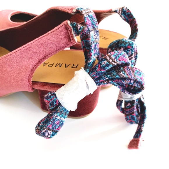 Rampage Noelle block, lace up, velvet heels - Picture 6 of 7